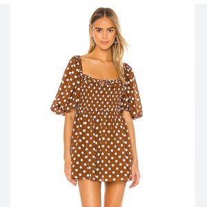 Tularosa Lyndy Dress in Brown Dot